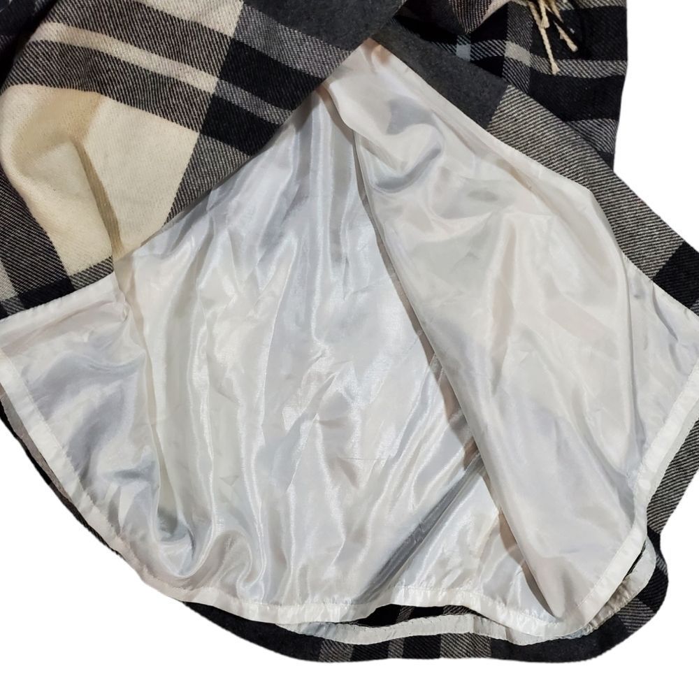 Flannel wool blend wrap skirt with fringe 10 - Picture 5 of 6